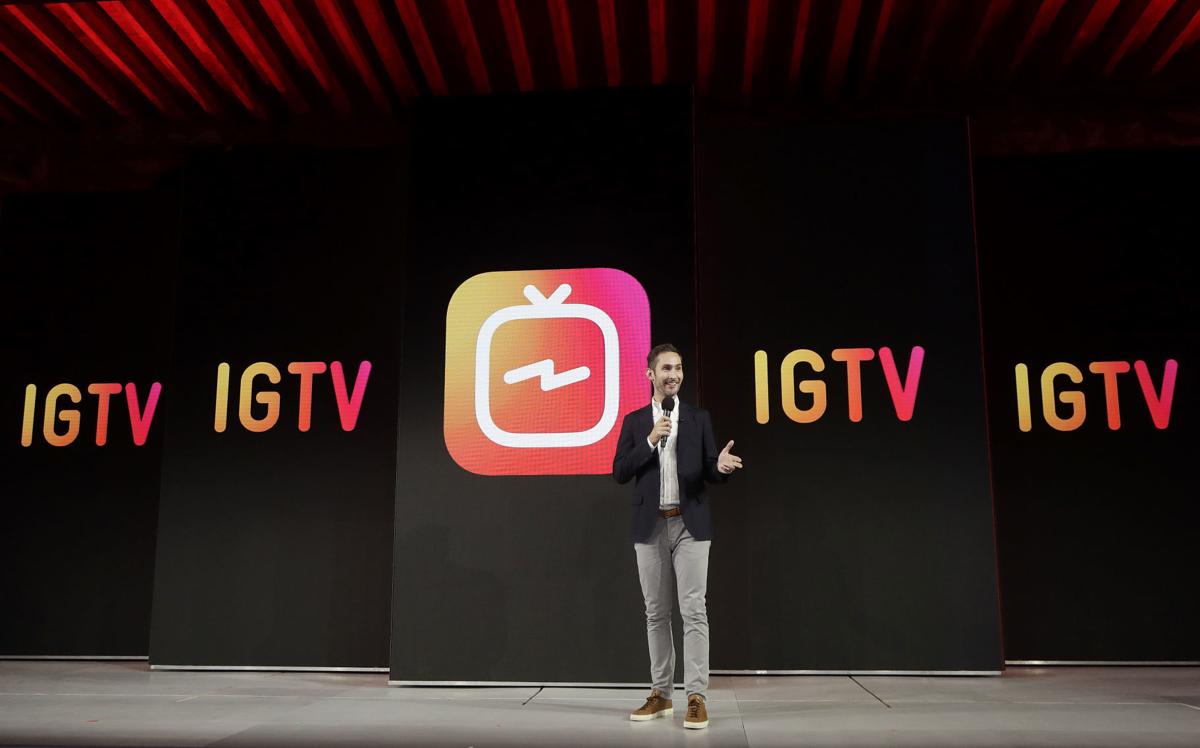 Kevin Systrom announcing IGTV on Instagram TV launch event.
