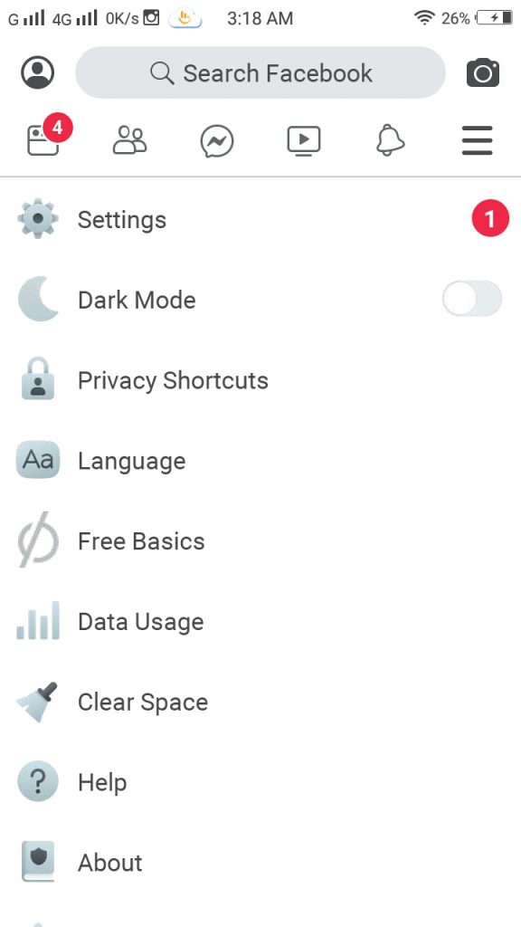 Swipe up to find the Dark Mode Toggle button