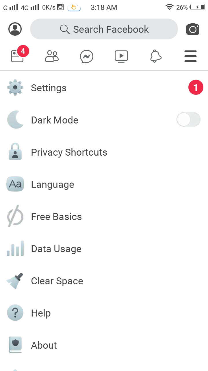 Swipe up to find the Dark Mode Toggle button