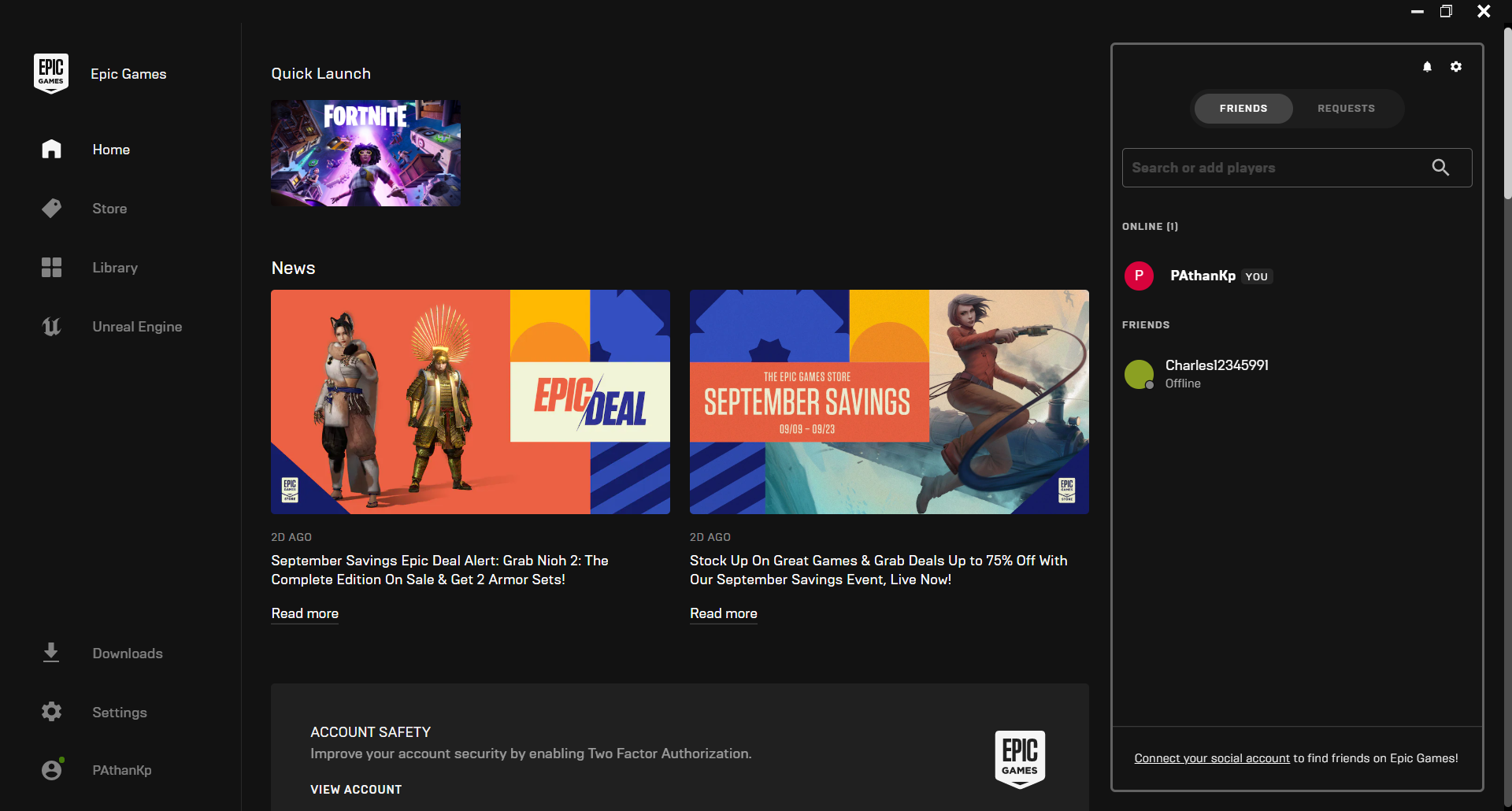 Open Epic Games Launcher on PC